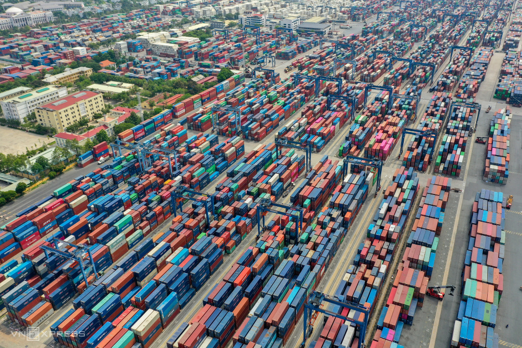 Một góc Cảng Cát Lái, tháng 4/2021. Ảnh: Quỳnh Trần